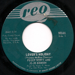 Peggy Scott & Jo Jo Benson Lover's Holiday / Here With Me Vinyl 7" USED