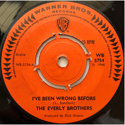 Everly Brothers I've Been Wrong Before Vinyl 7" USED