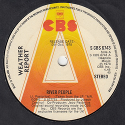 Weather Report River People Vinyl 7" USED