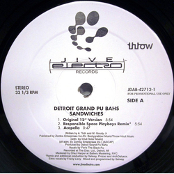 Detroit Grand Pubahs Sandwiches Vinyl 12" USED