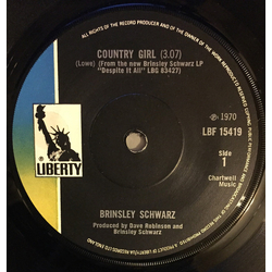 Brinsley Schwarz Country Girl Vinyl 7" USED