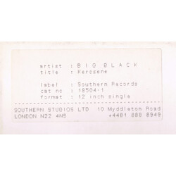 Big Black Kerosene USED VINYL 12INCH 45 RPM SINGLE TEST PRESSING