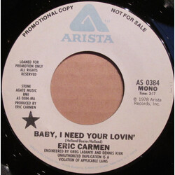 Eric Carmen Baby, I Need Your Lovin' USED VINYL 7INCH 45 RPM PROMO STEREO MONO