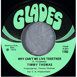 Timmy Thomas Why Can't We Live Together Vinyl 7" USED