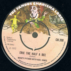 Monty Python / Neil Innes Eric The Half A Bee Vinyl 7" USED