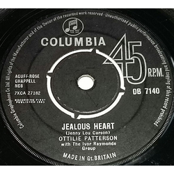 Ottilie Patterson / Ivor Raymonde Orchestra Jealous Heart Vinyl 7" USED