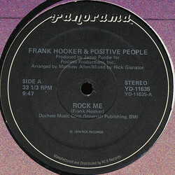 Frank Hooker & Positive People Rock Me USED VINYL 12INCH 33 S RPM STEREO