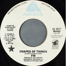 FM (3) Shapes Of Things USED VINYL 7INCH 45 RPM PROMO STYRENE STEREO MONO