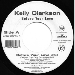 Kelly Clarkson Before Your Love Vinyl 7" USED