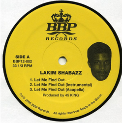 Lakim Shabazz Let Me Find Out / Turn It Out Vinyl 12" USED