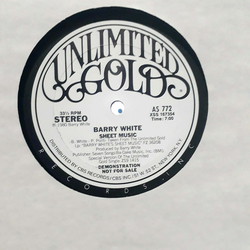 Barry White Sheet Music Vinyl 12" USED