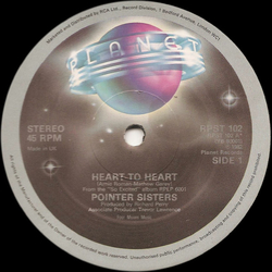 Pointer Sisters Heart To Heart Vinyl 12" USED