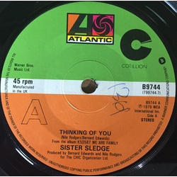 Sister Sledge Thinking Of You Vinyl 7" USED