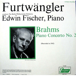 Johannes Brahms / Edwin Fischer / Wilhelm Furtwängler / Berliner Philharmoniker Piano Concerto No. 2 Vinyl LP USED
