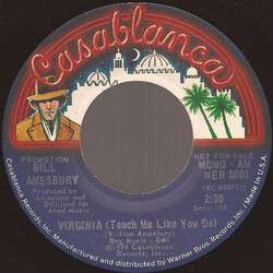 Bill Amesbury Virginia (Touch Me Like You Do) USED VINYL 7INCH 45 RPM SINGLE MONO STEREO PROMO