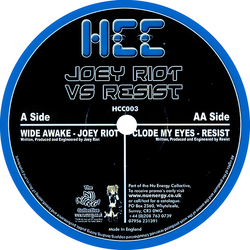 Joey Riot / DJ Resist Wide Awake / Close My Eyes Vinyl 12" USED