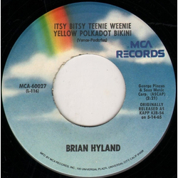 Brian Hyland / Jerry Keller Itsy Bitsy Teenie Weenie Yellow Polkadot Bikini / Here Comes Summer Vinyl 7" USED