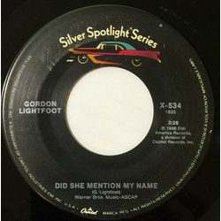 Gordon Lightfoot Did She Mention My Name Vinyl 7" USED