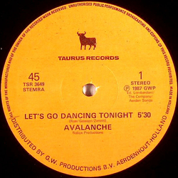 Avalanche (11) Let's Go Dancing Tonight Vinyl 12" USED