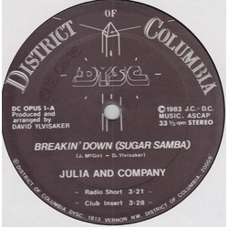 Julia And Company Breakin' Down (Sugar Samba) Vinyl 12" USED