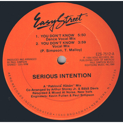 Serious Intention You Don't Know Vinyl 12" USED