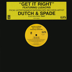 Dutch & Spade / Ludacris Get It Right USED VINYL 12INCH 33 S RPM PROMO