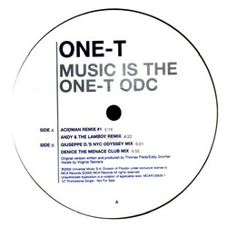 One-T Music Is The One-T ODC USED VINYL 12INCH PROMO 33 S RPM