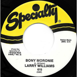 Larry Williams (3) Bony Moronie / You Bug Me, Baby Vinyl 7" USED