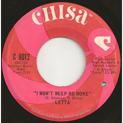 Letta Mbulu I Won't Weep No More / You Touched Me Vinyl 7" USED