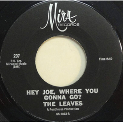 The Leaves Hey Joe, Where You Gonna Go? / Be With You Vinyl 7" USED