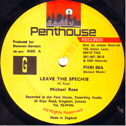 Michael Rose Leave The Spechie USED VINYL 12INCH 45 RPM