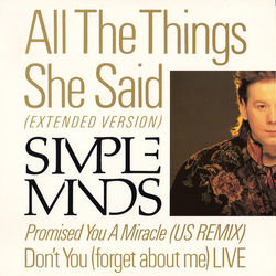 Simple Minds All The Things She Said (Extended Version) Vinyl 12" USED