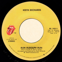 Keith Richards Run Rudolph Run / The Harder They Come Vinyl 7" USED