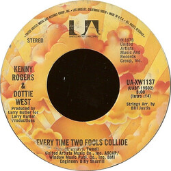 Kenny Rogers / Dottie West Every Time Two Fools Collide USED VINYL 7INCH 45 RPM