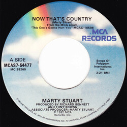 Marty Stuart Now That's Country / Me & Hank & Jumpin' Jack Flash USED VINYL 7INCH 45 RPM SINGLE