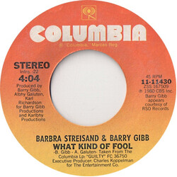 Barbra Streisand / Barry Gibb What Kind Of Fool VINYL 7" USED