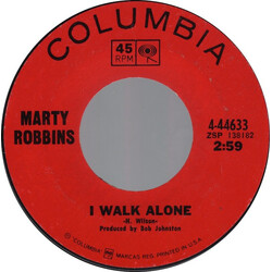 Marty Robbins I Walk Alone VINYL 7" USED