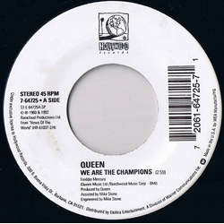 Queen We Are The Champions Vinyl 7" USED