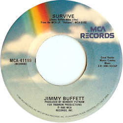 Jimmy Buffett Survive Vinyl 7" USED