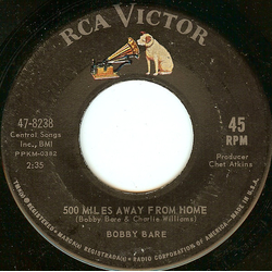 Bobby Bare 500 Miles Away From Home / It All Depends On Linda Vinyl 7" USED