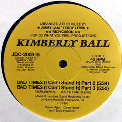 Captain Rapp / Kimberly Ball Bad Times (I Can't Stand It) Vinyl 12" USED
