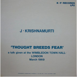 Jiddu Krishnamurti Thought Breeds Fear Vinyl LP USED