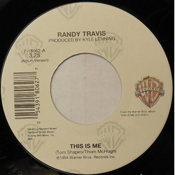 Randy Travis This Is Me Vinyl 7" USED