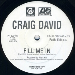 Craig David Fill Me In Vinyl 12" USED