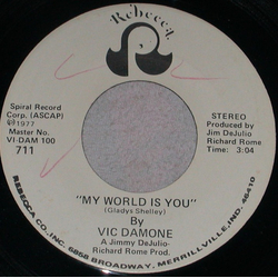 Vic Damone My World Is You / Some Hearts Never Learn Vinyl 7" USED