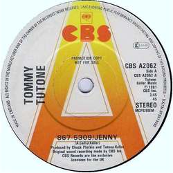 Tommy Tutone 867-5309/Jenny Vinyl 7" USED