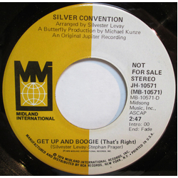 Silver Convention Get Up And Boogie (That's Right) Vinyl 7" USED