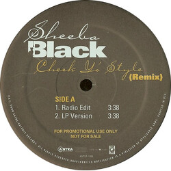 Sheeba Black Check Yo' Style (Remix) USED VINYL 12INCH PROMO 33 S RPM