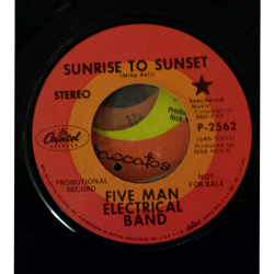 Five Man Electrical Band Sunrise To Sunset Vinyl 7" USED