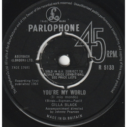Cilla Black You're My World (Il Mio Mondo) Vinyl 7" USED